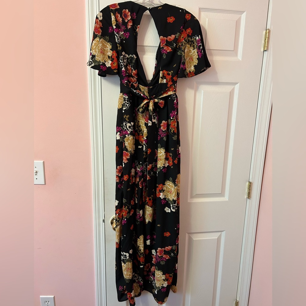 Socialite Romper with Maxi Skirt; Keyhole Back (Size XS)